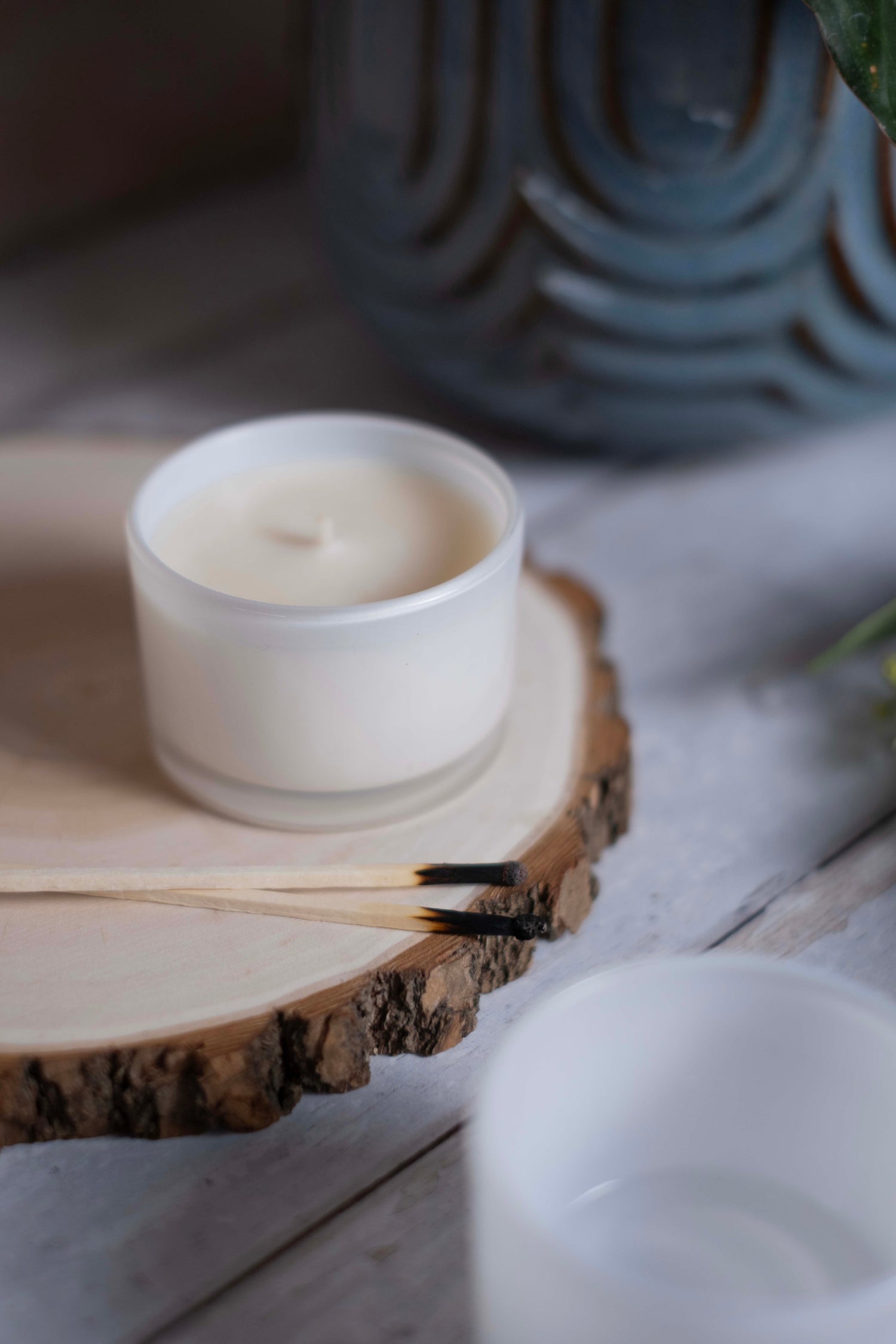 80g White label Travel Candle White Glass - Pack of 6