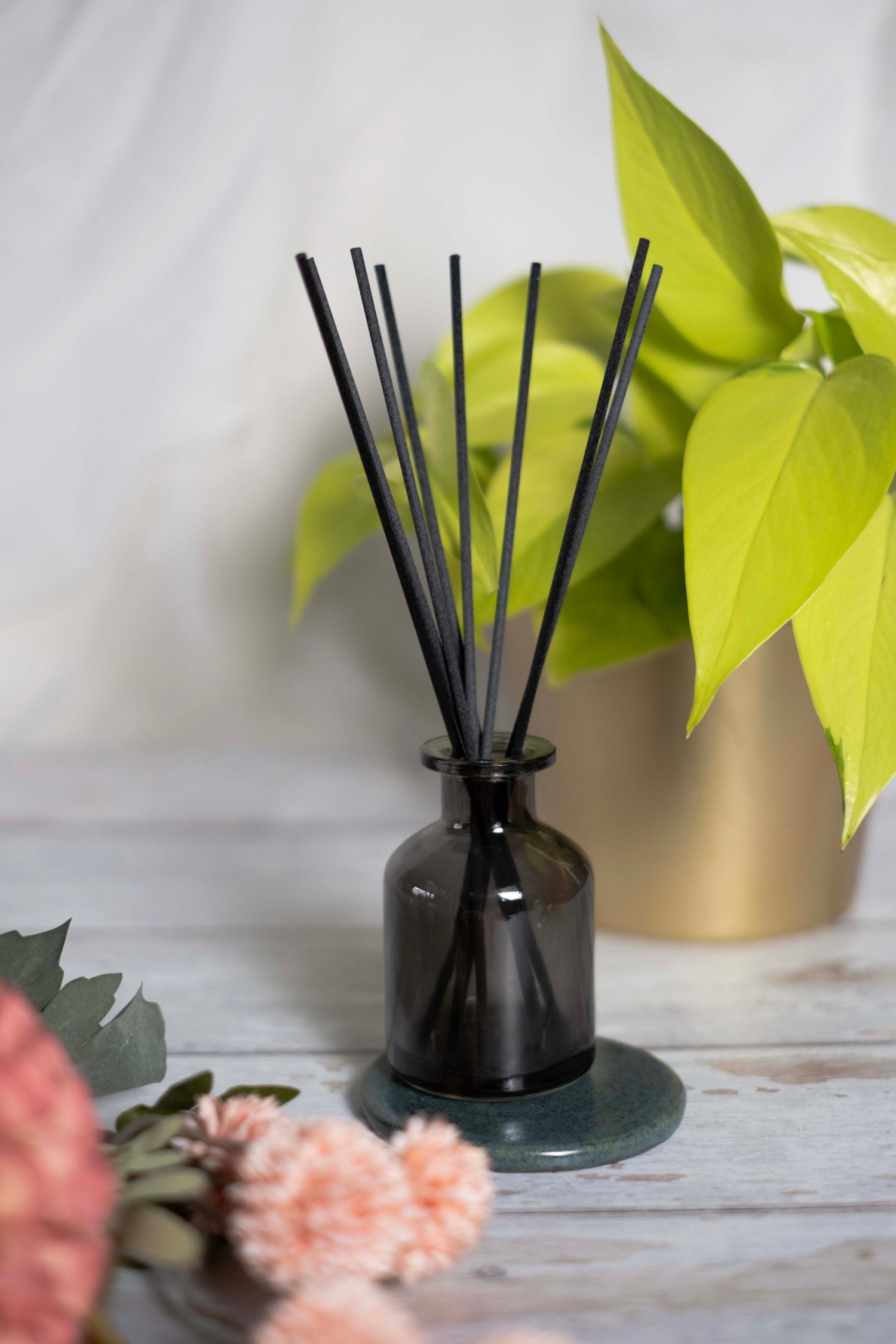 100ml Flat Top White Label Reed Diffuser Smoked Glass - Pack of 6