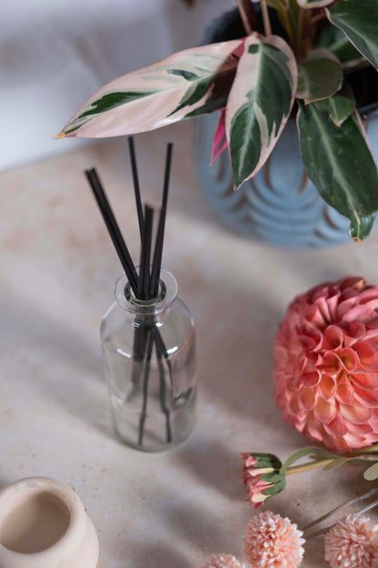 220ml Flat Top White Label Reed Diffuser Clear Glass - Pack of 6