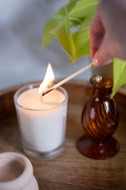 165g White label Candle Clear Glass - Pack of 6