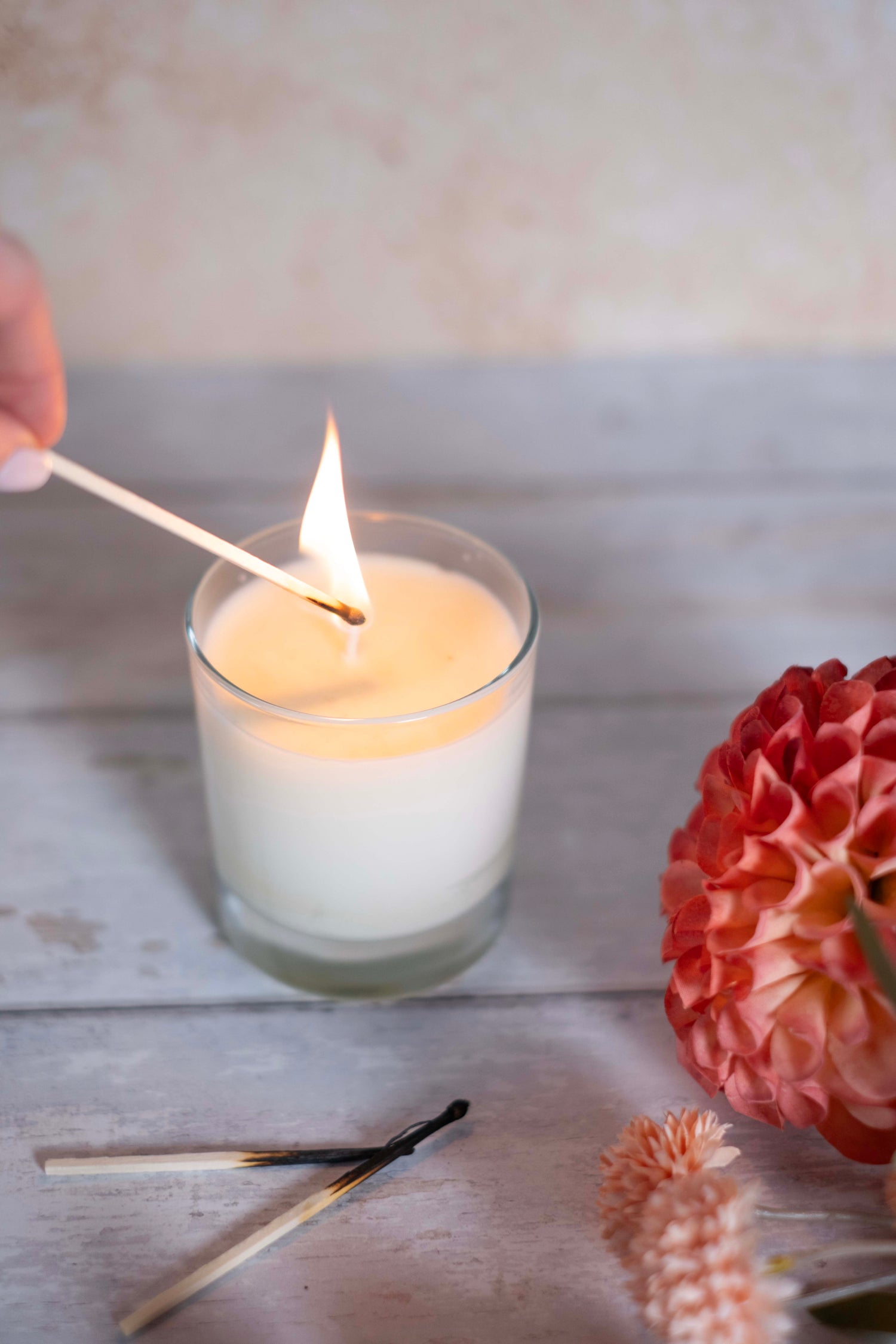 220g White label Candle Clear Glass - Pack of 6