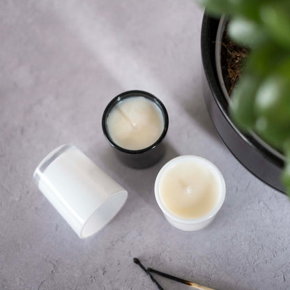 65g White label Candle Black Glass - Pack of 6