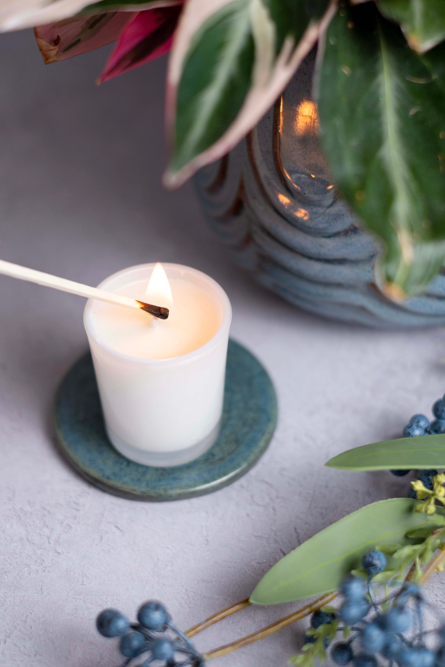 65g White label Candle White Glass - Pack of 6