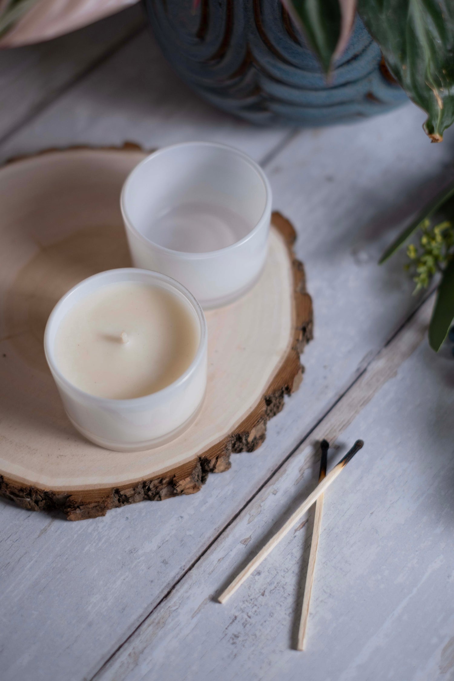 80g White label Travel Candle White Glass - Pack of 6